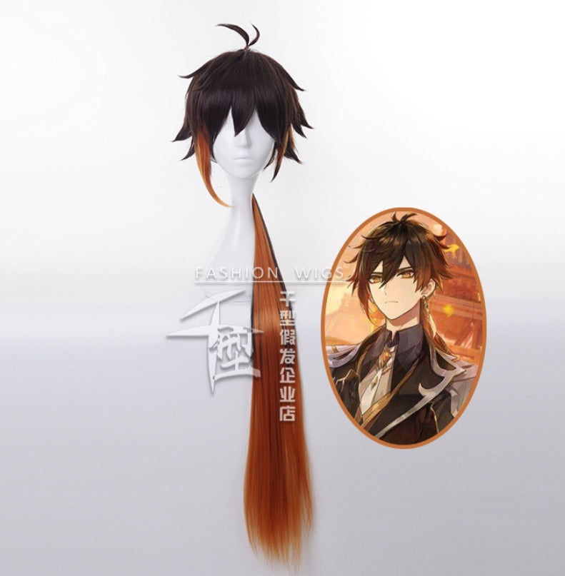 Genshin Impact Zhongli Morax Cosplay Wig