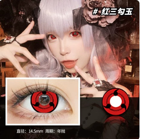 Contact Lenses Naruto Red Three Hook Jade Red With White