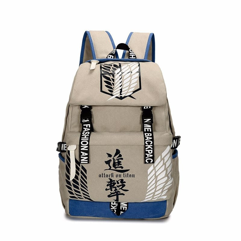 Attack On Titan Brown And Blue Backpack