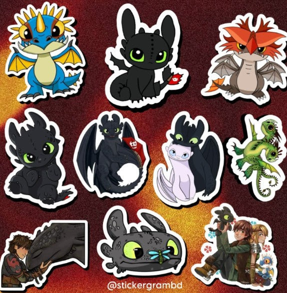 55pcs How To Train Your Dragon 2 Sticker Pack