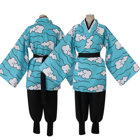 Demon Slayer Tanjiro Kamado Blue Kimono Cosplay Costume