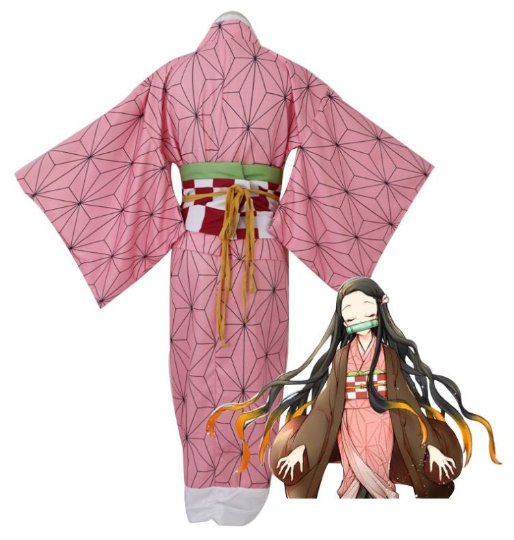 Demon Slayer Cosplay Costume Adult Size Nezuko Kamado [sz:small]