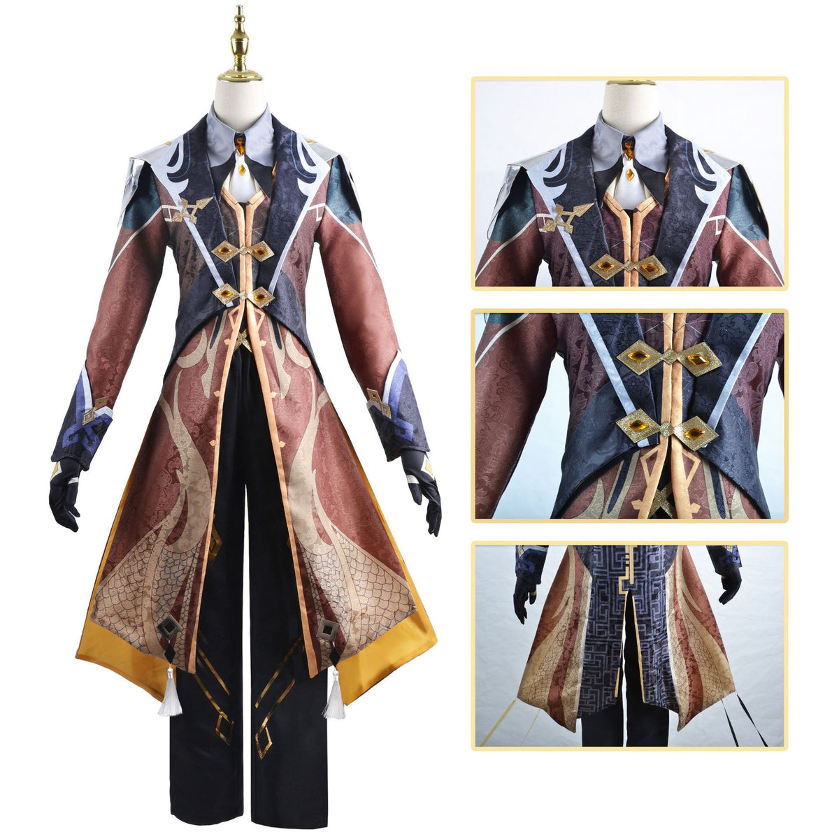 Genshin Impact Zhongli Rex Lapis Cosplay Costume [sz:large]