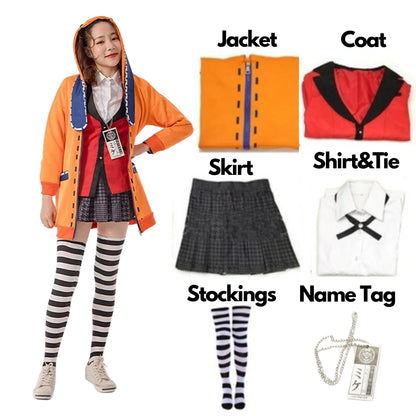 Kakegurui Runa Yomozuki Complete Cosplay (hoodie + Uniform) [sz:large]