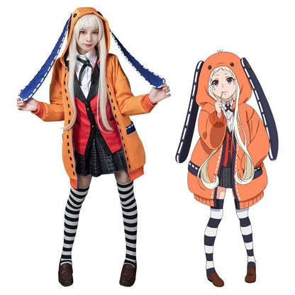 Kakegurui Runa Yomozuki Complete Cosplay (hoodie + Uniform) [sz:xs]