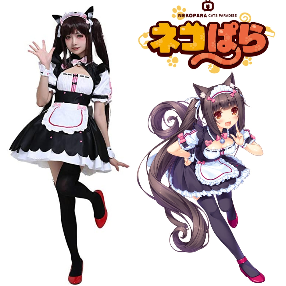 Nekopara Chocolate Cat Maid Cosplay Costume [sz:large]