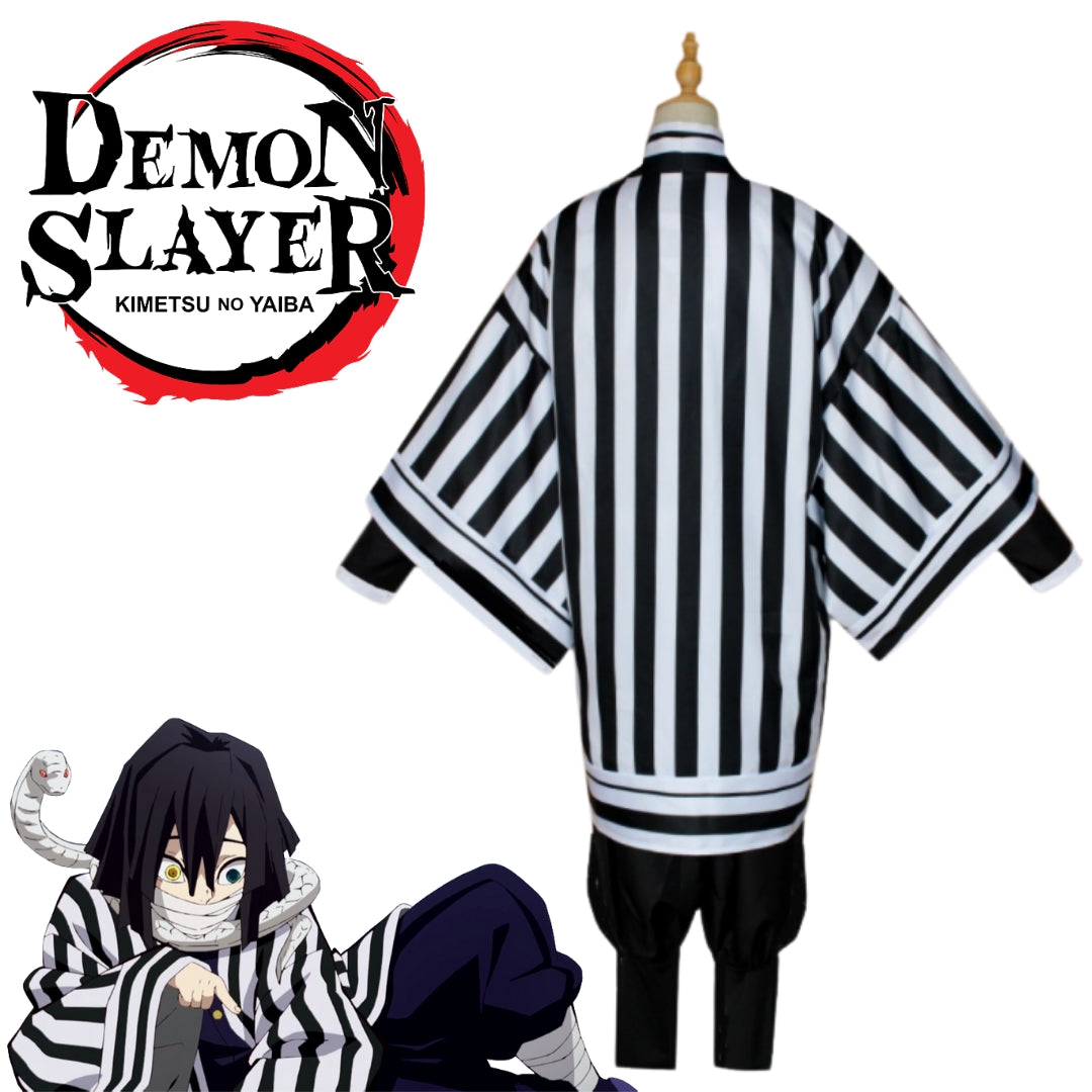 Demon Slayer Obanai Iguro White Version Cosplay Costume [sz:small]