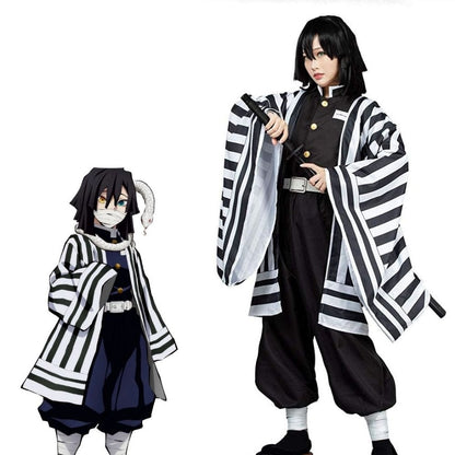 Demon Slayer Obanai Iguro White Version Cosplay Costume [sz:small]