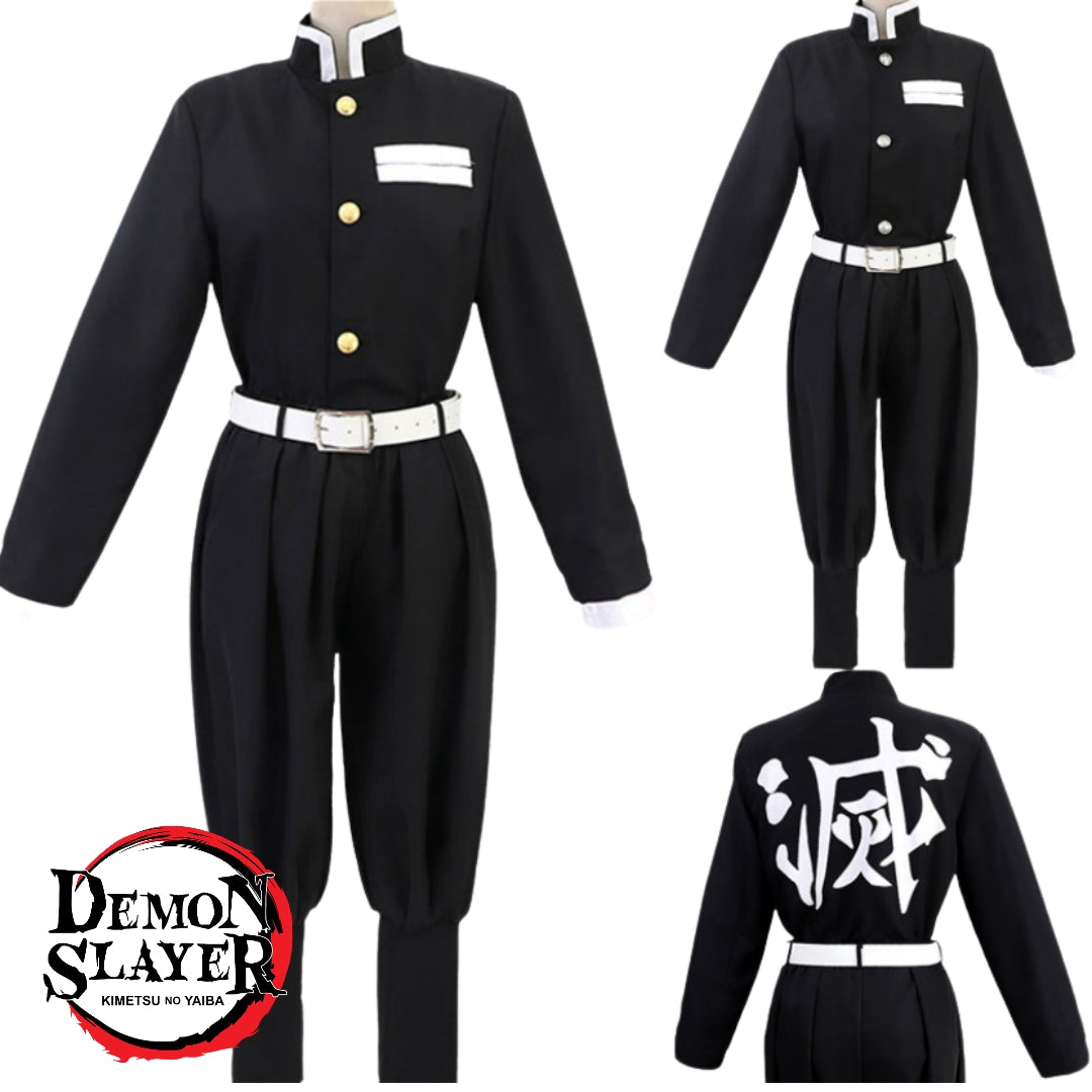 Demon Slayer Obanai Iguro White Version Cosplay Costume [sz:small]