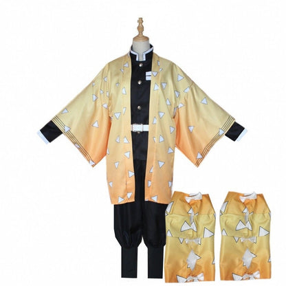 Demon Slayer Cosplay Costume Adult Size Zenitsu Agatsuma [sz:small]