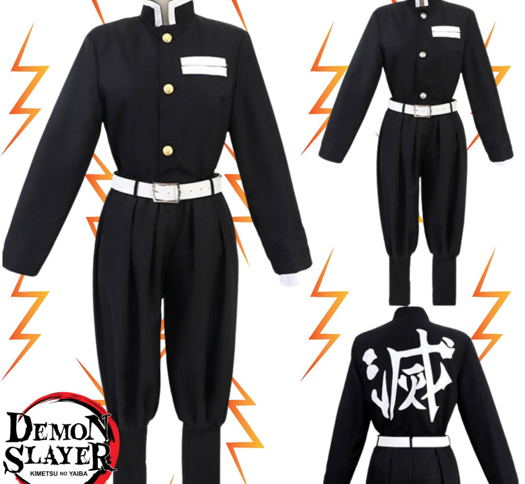 Demon Slayer Cosplay Costume Adult Size Zenitsu Agatsuma [sz:small]