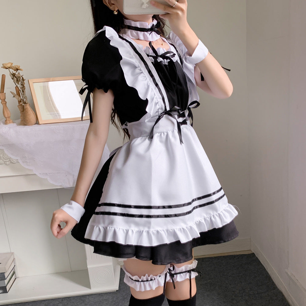 (special Order) Lolita Black And White Cosplay Costume [sz:large]