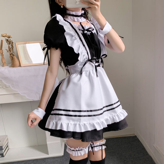 (special Order) Lolita Black And White Cosplay Costume [sz:large]