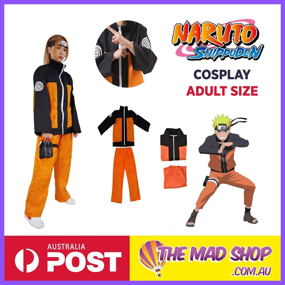 Naruto Shippuden Cosplay Costume Naruto Uzumaki Adult Size [sz:large]