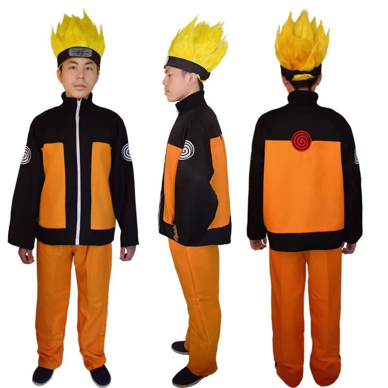 Naruto Shippuden Cosplay Costume Naruto Uzumaki Adult Size [sz:large]