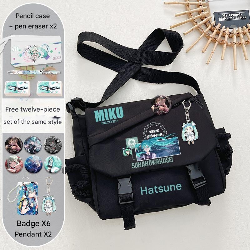 Vocaloid Miku Hatsune Messenger Bag With Accessories