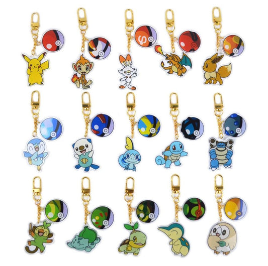 Pokemon With Pokemon Ball Acrylic Keyring Assorted