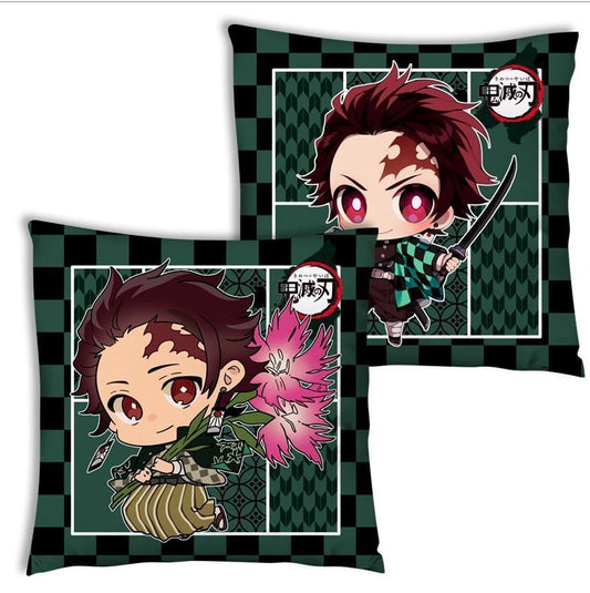Anime Pop Culture Square Cushion Pillow 45*45cm Demon Slayer Front And Back - Tanjiro