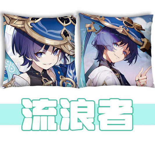 Anime Pop Culture Square Cushion Pillow 45*45cm Genshin Impact Front And Back - The Traveller