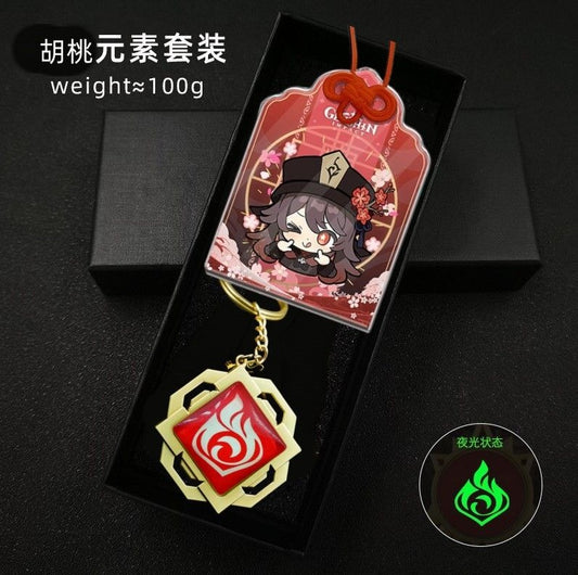 Genshin Impact Acrylic With Vision Keyring: Hu Tao [chr:hu Tao]