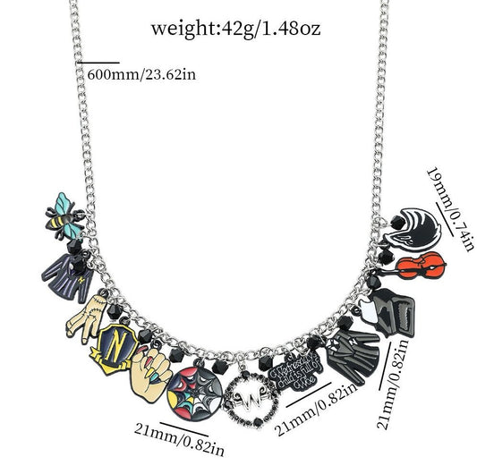 Wednesday Metal Pendant Necklace