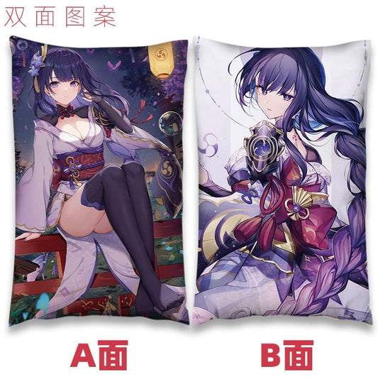 Anime Pop Culture Square Cushion Pillow 40*60cm Genshin Impact Front And Back - Raiden Shogun