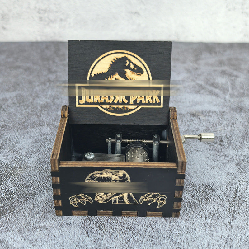 Wooden Music Box 6.5*5.4cm [chr:jurassic Park]