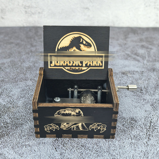 Wooden Music Box 6.5*5.4cm [chr:jurassic Park]