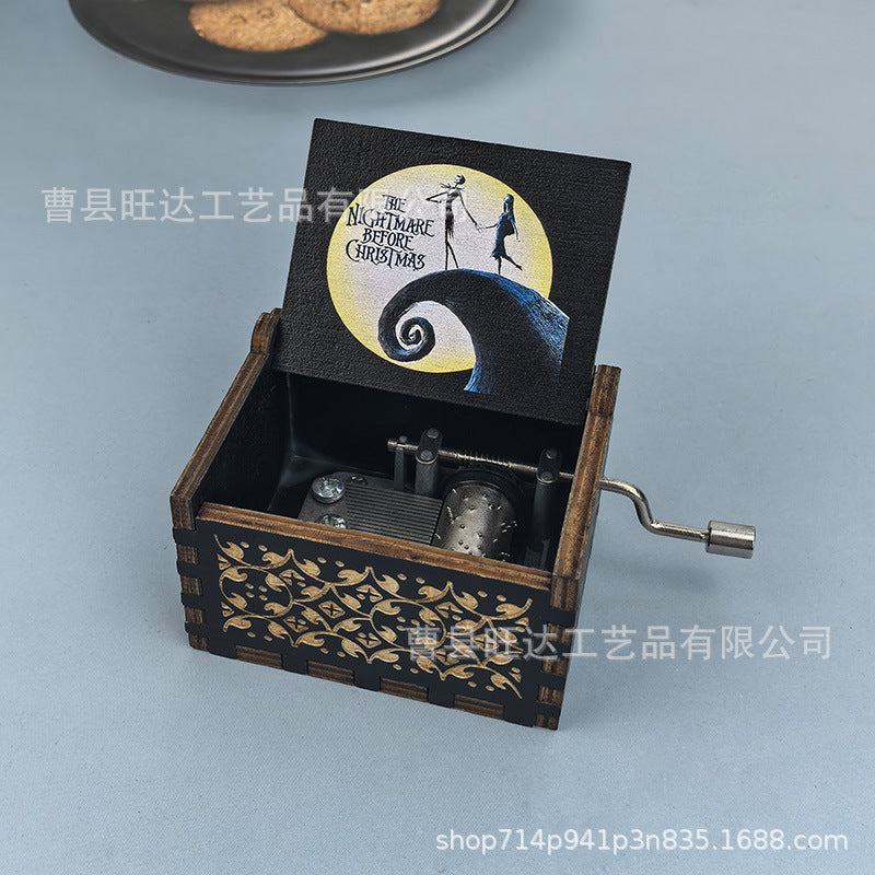 Wooden Music Box 6.5*5.4cm [chr:nightmare Before Xmas]