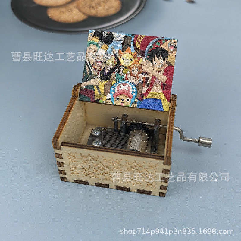 Wooden Music Box 6.5*5.4cm [chr:one Piece]