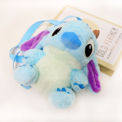 Stitch Blue Plush Backpack