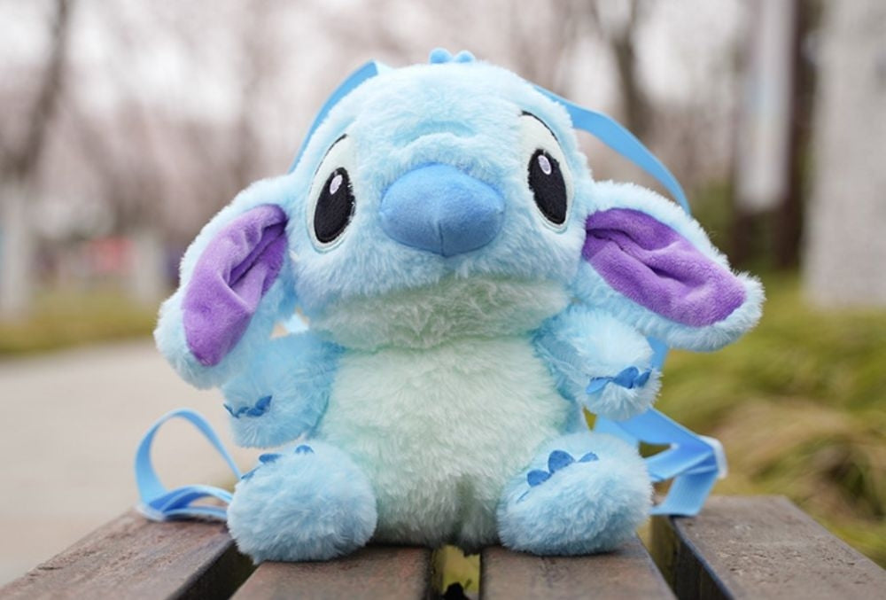 Stitch Blue Plush Backpack