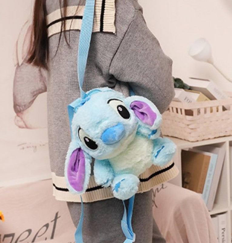 Stitch Blue Plush Backpack
