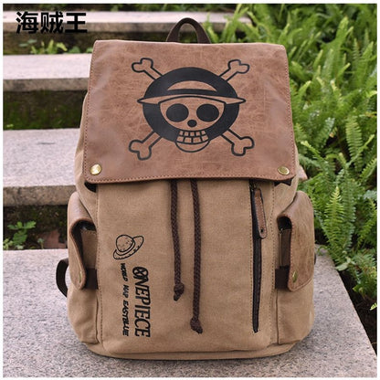 One Piece Straw Hat Team Logo Brown Backpack