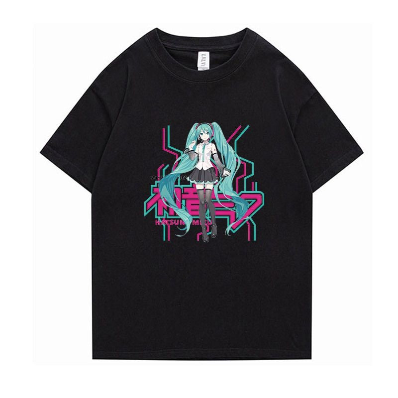 Hatsune Miku Black Adult Size Tshirt: 2. Small (au Xxs-xs) [sz:small]