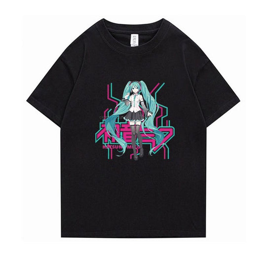 Hatsune Miku Black Adult Size Tshirt: 2. Small (au Xxs-xs) [sz:small]