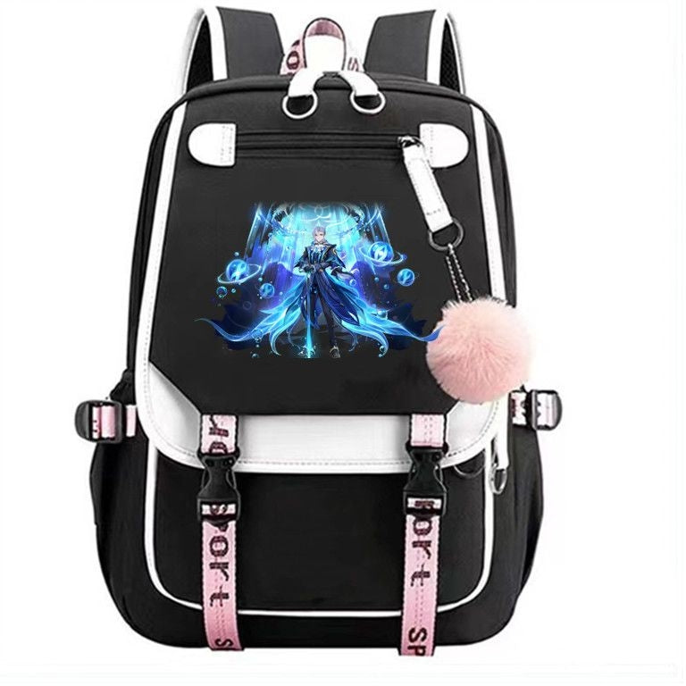 Genshin Impact Nuevillette Black Backpack