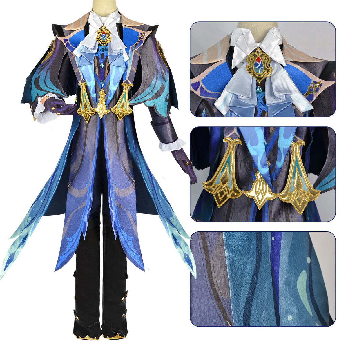 Genshin Impact Neuvillette Cosplay Costume [sz:large]