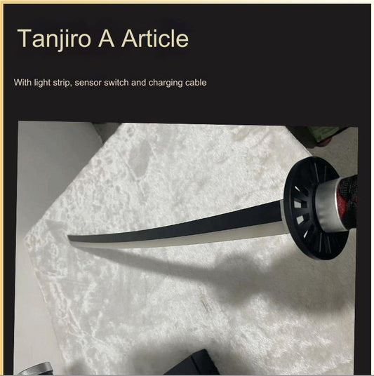 Demon Slayer Tanjiro Kamado Black Wooden Sword With Light