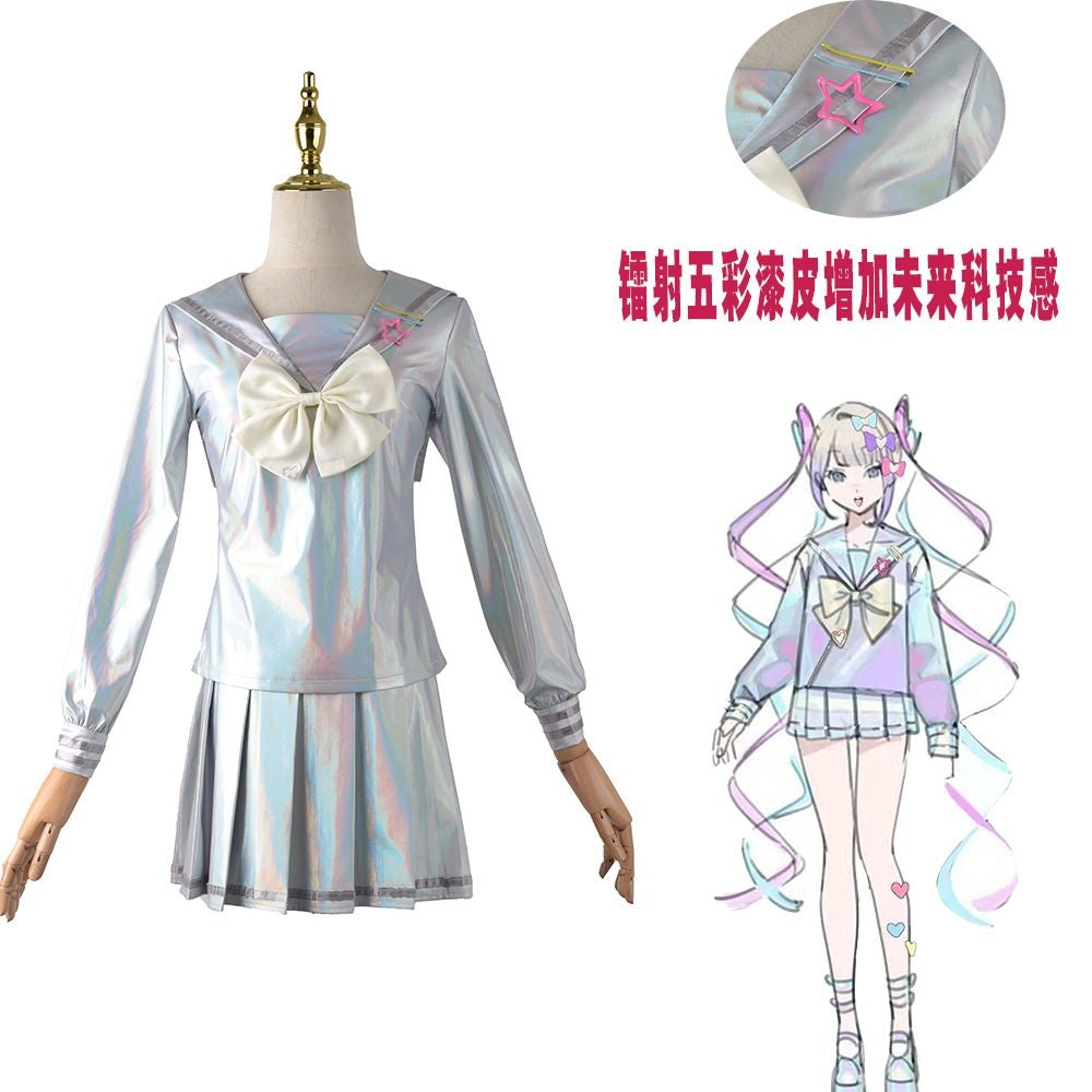 Hololive Needy Girl Overdose Game Ame Chan Kangel White Cosplay Costume [sz:large]