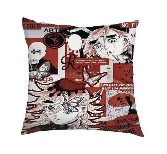 Anime Pop Culture Square Cushion Pillow 45*45cm Demon Slayer Pattern - Doma