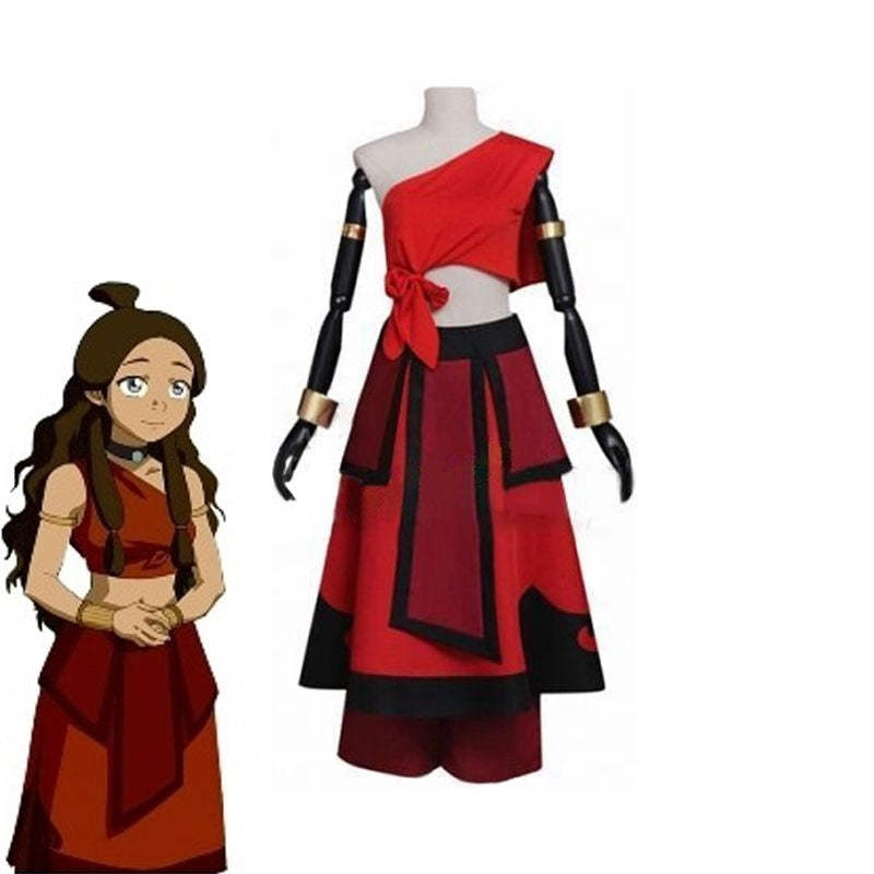Avatar The Last Airbender Katara Fire Nation Cosplay Costume [sz:large]