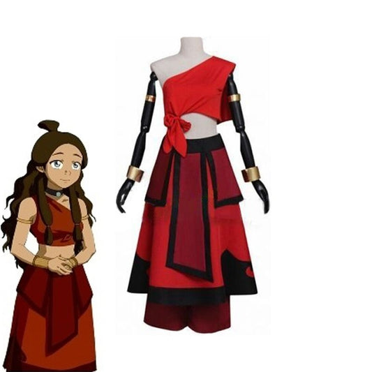 Avatar The Last Airbender Katara Fire Nation Cosplay Costume [sz:large]