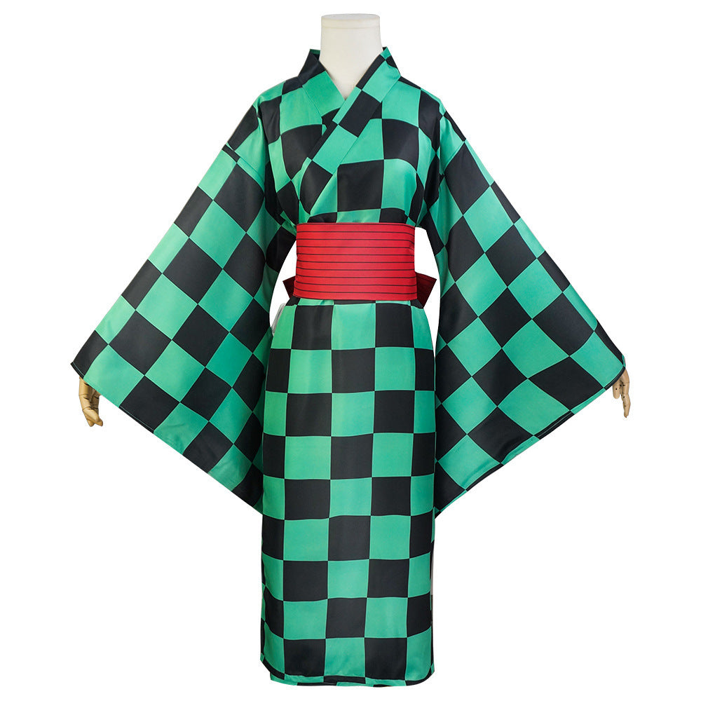 Demon Slayer Tanjiro Sumiko Kimono Cosplay Costume [sz:large]