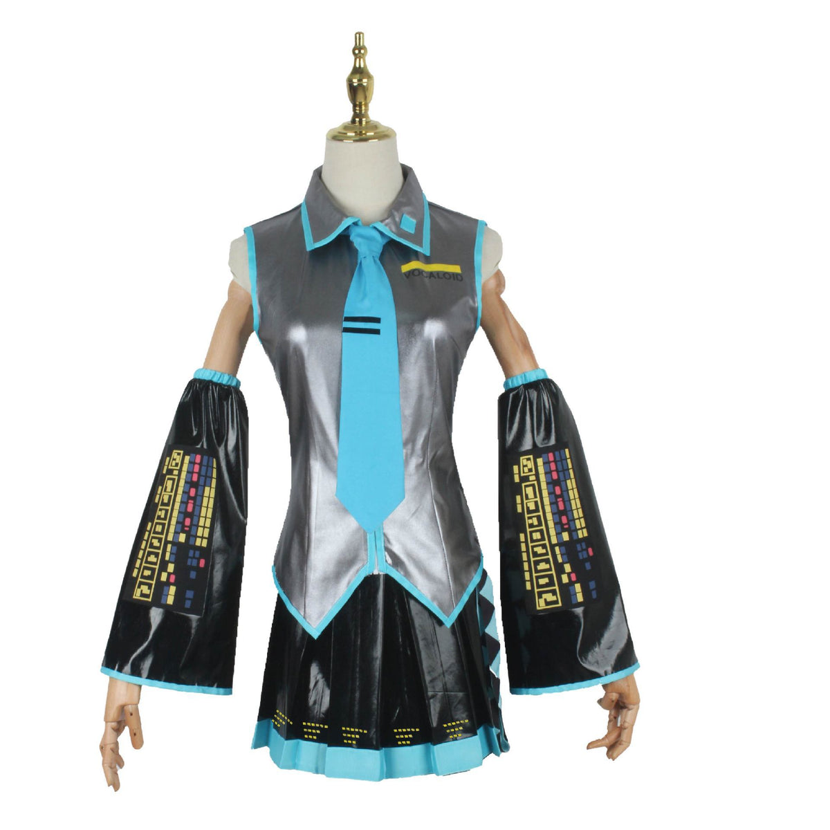 (special Order) Vocaloid Hatsune Miku Light Leather Anime Cosplay Costume Pack [sz:large]