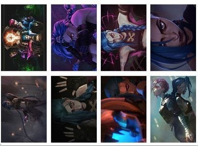 Anime Poster Pack 8pcs League Of Legens Arcane Jinx