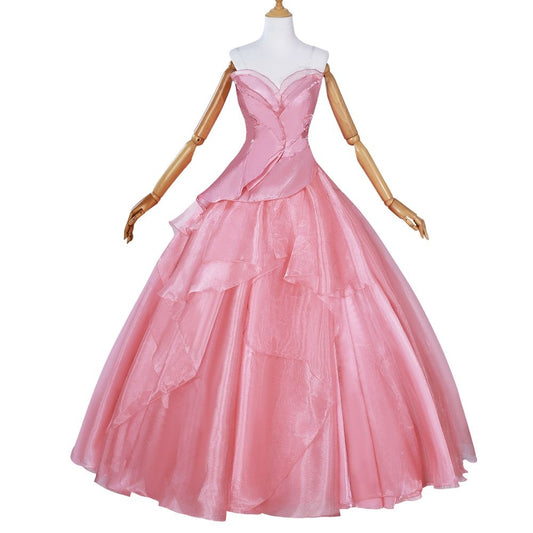 Wicked 2024 Glinda Pink Dress Cosplay Costume [sz:large]