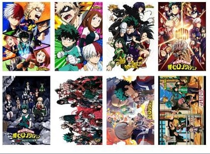 Anime Poster Pack 8pcs My Hero Academia Design 2
