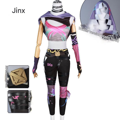 League Of Legends Arcane Prodigy Jinx Skin Cosplay Costume [sz:large]