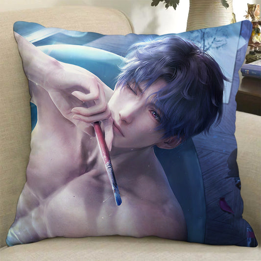 Anime Pop Culture Square Cushion Pillow 45*45cm Love And Deepspace Front And Back - Smiling Power: Rafayel [cl:rafayel]
